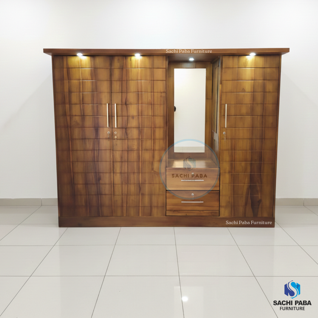 Three Door Mirror Wardrobe W-41