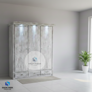 Three Door Rustic Wardrobe W-60