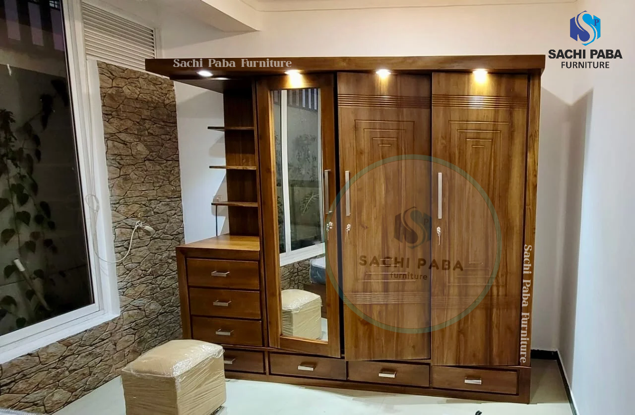 Three Door Wardrobe With Dresser W- 84 - Image 2