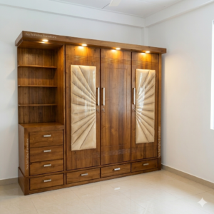 Three Door Wardrobe With Dresser W- 100